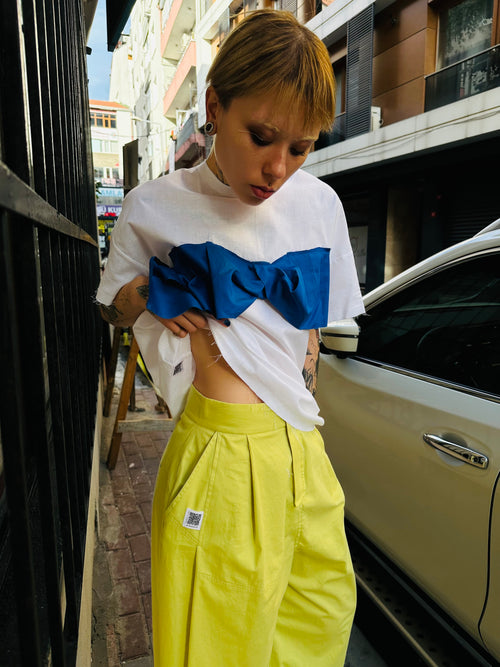 Chest-Nut White Cotton + Linen Tee